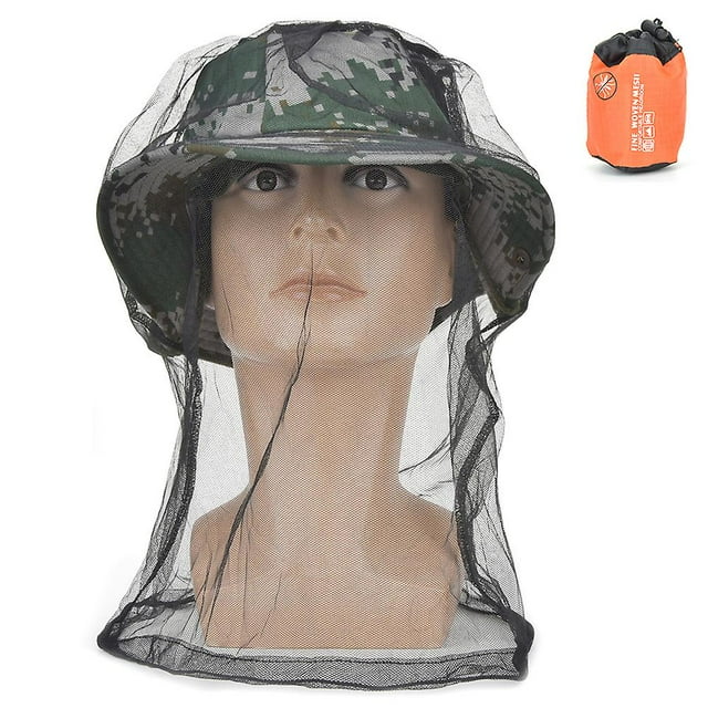 5Pcs Outdoor Anti Dust Breathable Anti Mosquito Mesh Hat Insect Prevention Net Anti Bee for Fishing Travel(black )