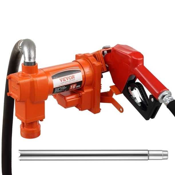 Bomba de transferencia de combustible VEVOR 12V DC 16 GPM 1/4 HP con boquilla