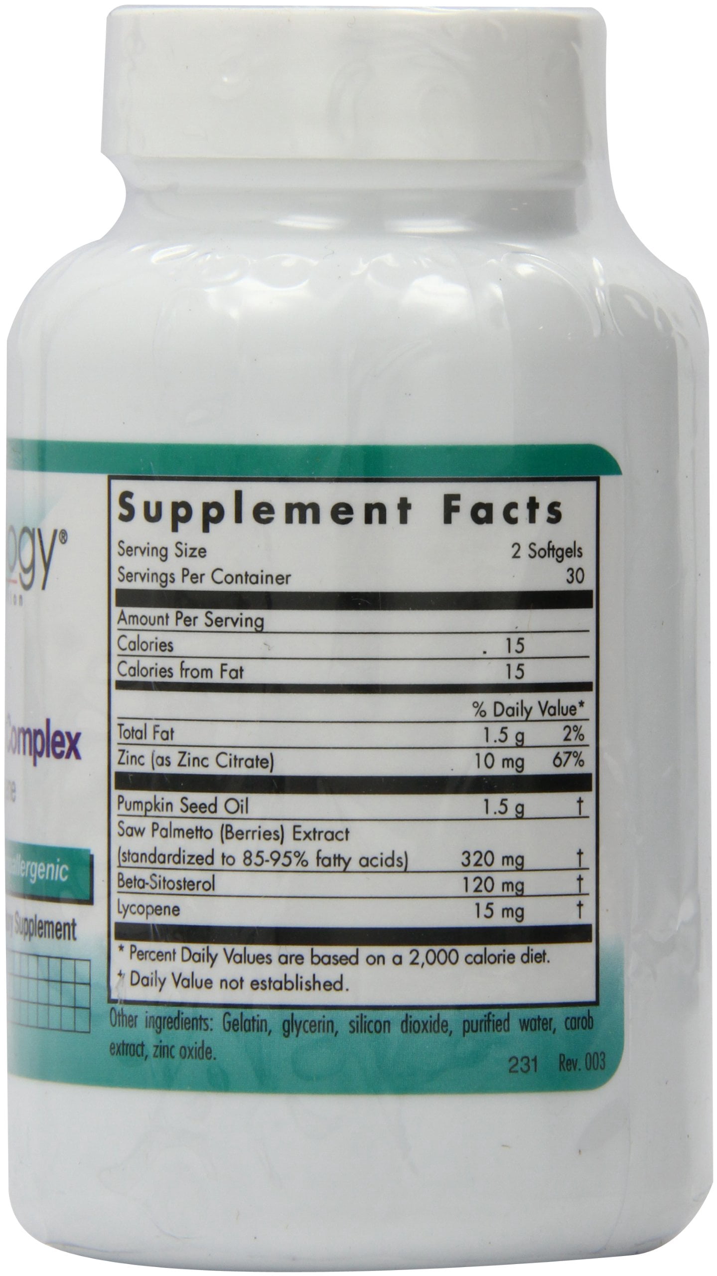 NutriCology Saw Palmetto Complex with Lyncopene - Saw Palmetto Supplement with Lycopene for Men - Prostate & Urinary Support - Hypoallergenic - 30 Servings - 60 Softgels