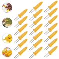 thumbnail image 1 of 20 piezas/juego de soportes para maíz en la mazorca, brochetas de acero inoxidable resistentes al calor antideslizantes para barbacoa, barbacoa, cocina, fiesta de cumpleaños (amarillo) Namotu DLM891, 1 of 7