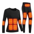 thumbnail image 4 of ZUKMRJPC Heated Thermal Underwear for Women Solid Color Long Sleeve Heated Thermals Tops and Heated Pants Set Casual Warm Underwear Sets, 4 of 5