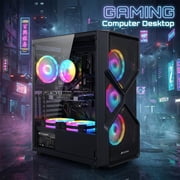 STGAubron Gaming PC Computer Desktop, RTX 2060S 8G, Intel Core I7 8th up to 4.1G, 16G DDR4, 1T SSD, 600M WiFi, BT 5.0, RGB Fan x6, Windows 11 Home
