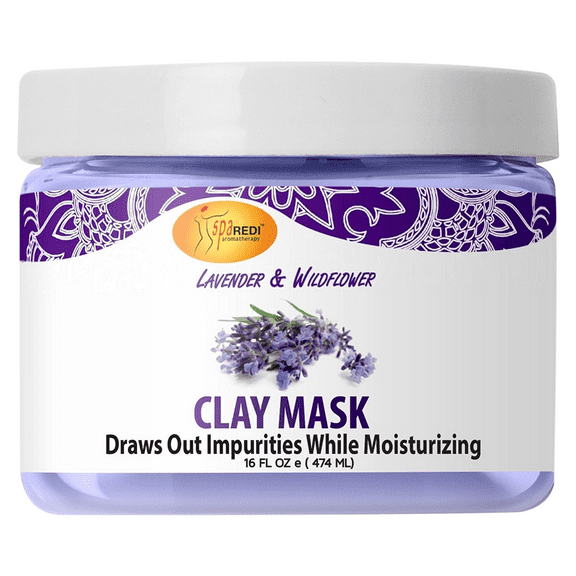 SPA REDI - Clay Mask, Lavender and Wildflower, 16 Oz - Pedicure and Body Deep Cleansing, Skin Pore Purifying, Detoxifying and Hydrating