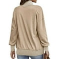 thumbnail image 3 of Women's Oversized Cable Knit Crewneck Sweaters 04-Khaki S, 3 of 4