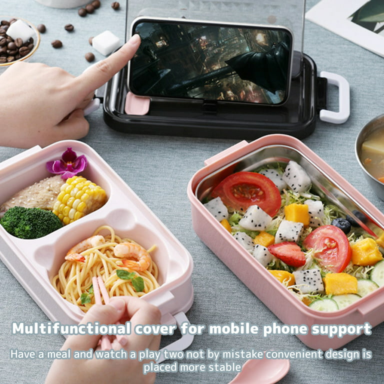 Bento Box With Tableware, Insulated Food Container With Chopsticks Spoon, 2  Layers Stackable Lunch Box For Adults/teens, Leakproof Salad Snack Box For  Office, School, Camping, Kitchen Supplies, - Temu