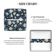 thumbnail image 5 of Lsque Daisy Floral B Printed Tissue Box Cover Holder, Facial Paper Organizer Dispenser,Square with Bottom Belt, PVC Leather Decorative Organizer, 5 of 8