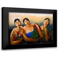 thumbnail image 1 of West, Ronald 14x12 Black Modern Framed Museum Art Print Titled - Ladies with Flowers, 1 of 5
