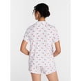 thumbnail image 4 of Joyspun Women’s Modal-Blend Ruffle Trim Notch Collar Top and Shorts Pajama Set, 2 Piece, Sizes XS-3X, 4 of 6