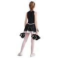 thumbnail image 2 of Yeahdor Girls Sleeveless Cheerleading Dance Suit Shiny Sequins Dress with Pompoms,Sizes 6-16 Black 10, 2 of 7