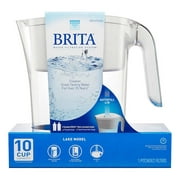 Brita Lake 2.4 L (10-cup) Pitcher with 2 Filters (White)
