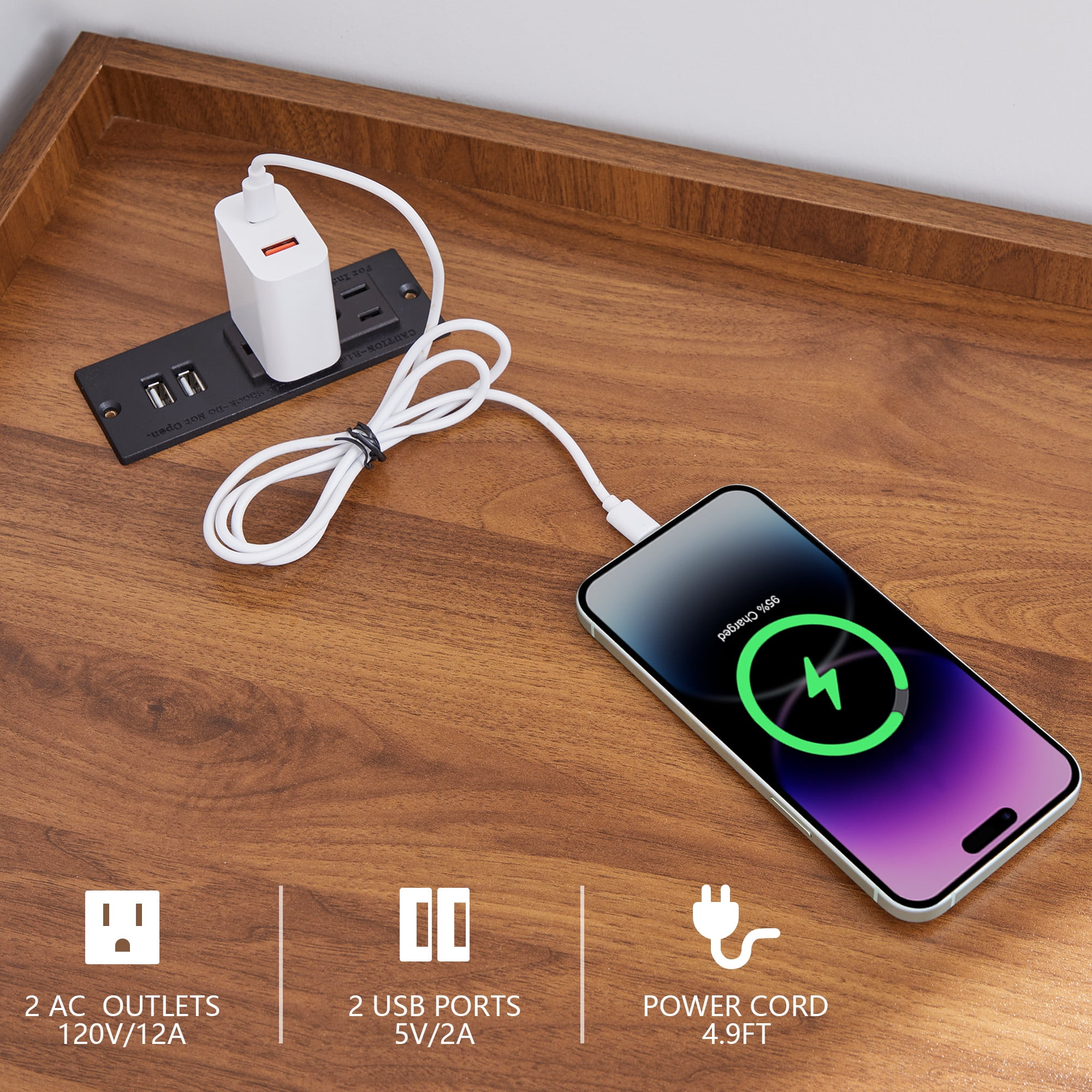 YOCWO Triangle Record Player Stand with Charging Station, Turntable Stand Table Holds Max 200 Albums, Corner Vinyl Record Storage Cabinet with Wood Legs for Living Room Bedroom Office, Walnut