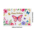 thumbnail image 3 of Watercolor Floral Butterfly Happy Birthday Banner Backdrop Party Decorations for Birthday Party Photography Props Background Decors, 3 of 8