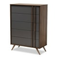 thumbnail image 2 of Baxton Studio Naoki Modern and Contemporary Two-Tone Grey and Walnut Finished Wood 6-Drawer Bedroom Dresser, 2 of 7