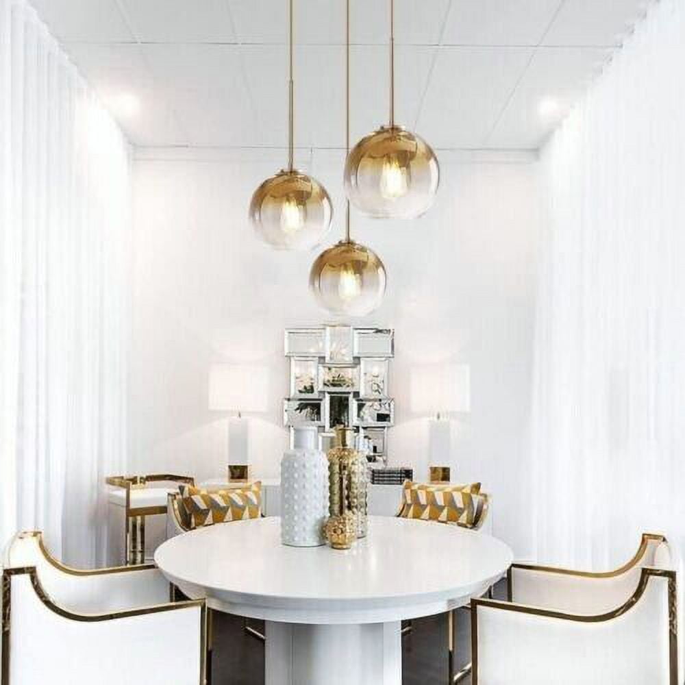 KPIBEST Modern Globe Pendant Light Fixtures 3-Light Vintage Industrial Hanging Ceiling Chandelier Ball Lamp for Kitchen Island Dining Room Bedroom Hallway Bar Cafe