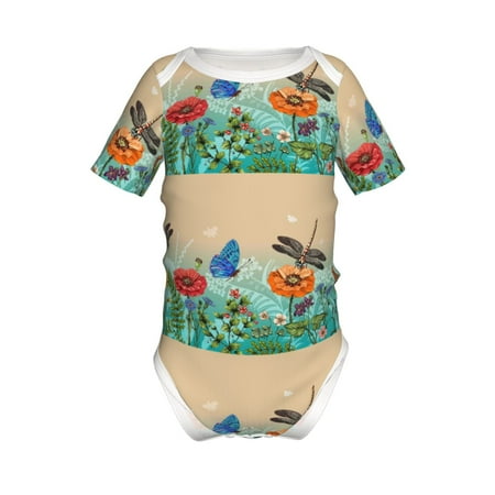 

Gaeub Colorful Plants And Insects Print Infant Climbing Onesie Toddler Outfit Newborn Baby Bodysuit Baby Boy Girl Clothes -12 Months