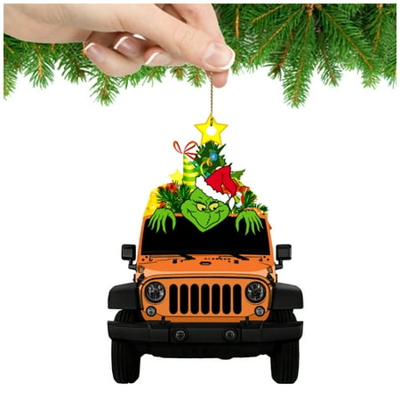 

Home Decor Christmas Tree Acrylic Pendant Merry Comes From Grinchs With Heart 2022 Friends Holiday Atmosphere Decoration