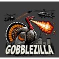 thumbnail image 4 of Turkey Gobblezilla Adult Charcoal Crew Neck Short Sleeve Tee-Medium, 4 of 4