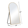 thumbnail image 3 of MAYEERTY 59" x 28" Arched Full Length Mirror Body Dressing Mirror, Aluminium Alloy, Gold, 3 of 7