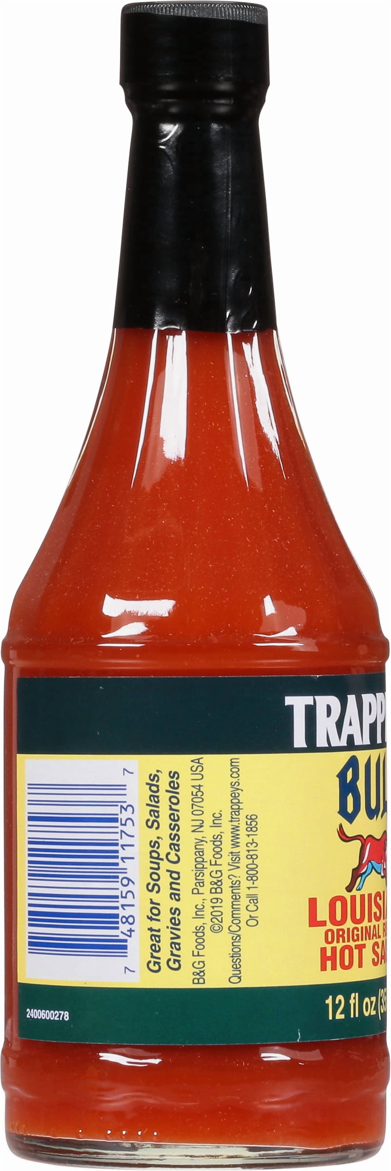 (2 pack) Trappey's Bull Louisiana Original Recipe Hot Sauce, 12 fl oz Glass Bottle