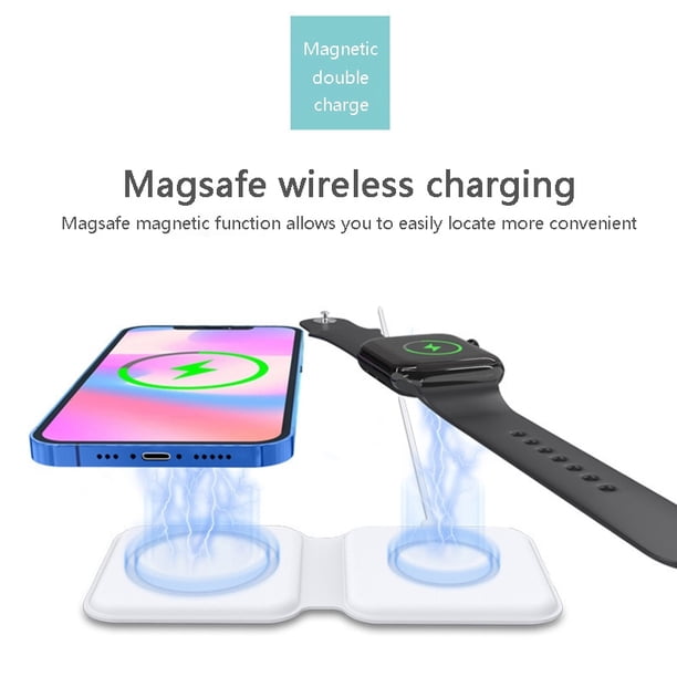 Cargador Inalámbrico Plegable Magnético para iPhone 12 Pro Max, 12 Mini, 15