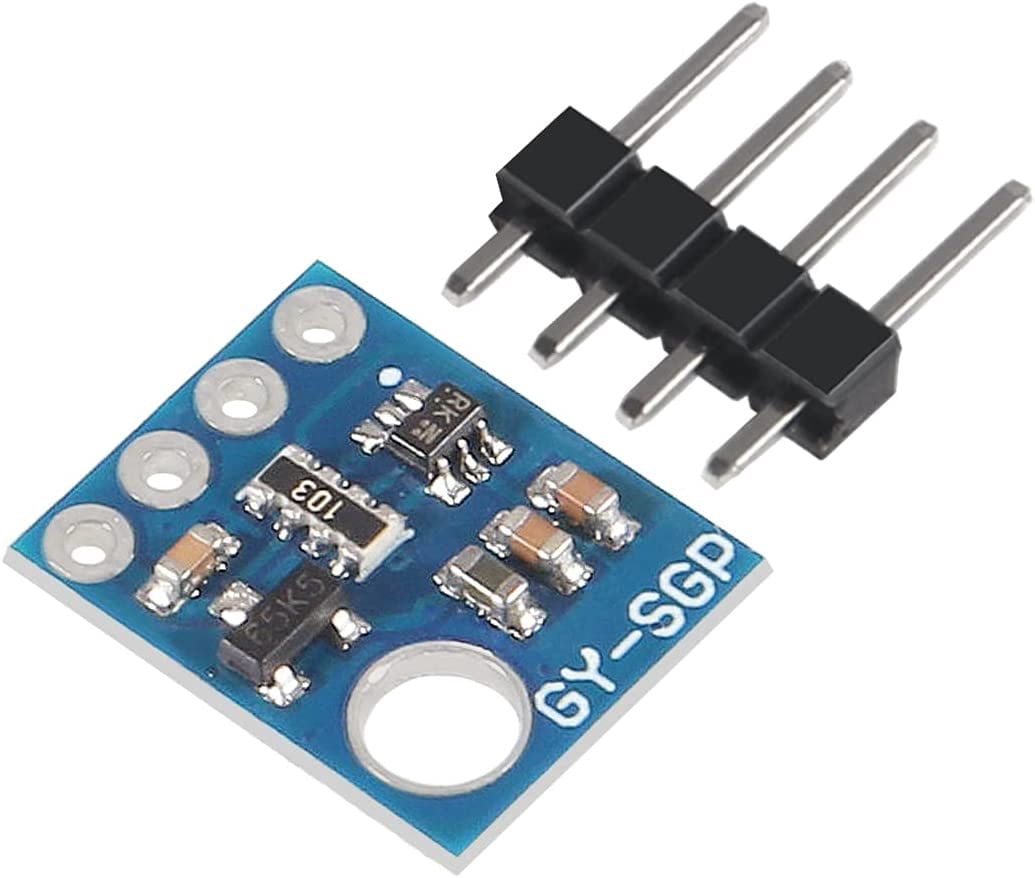 CATPAN 2PCS SGP30 Air Measurement Gas Sensor TVOC/eCO2 Air Quality Carbon Dioxide Detector to Replace CCS811 Carbon Dioxide CO2 VOCs Air Quality Gas Sensor Module for Arduino 2PCS