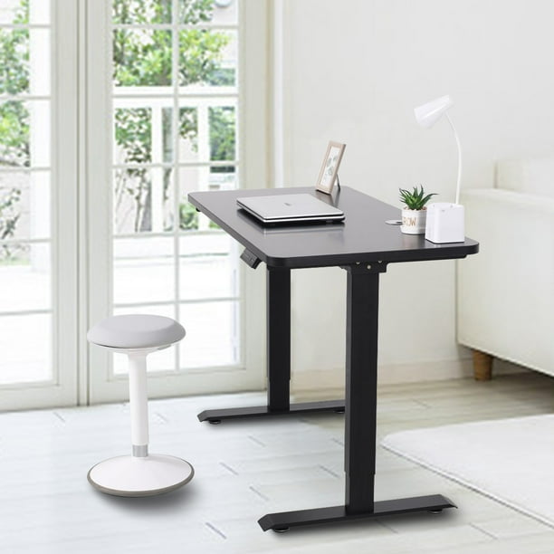Other desks have collapsible table tops, allowing you to adjust the surface space. walsport standing desk height adjustable desk dual motor electric sit stand desk home office desks with 4 memory controller screen black frame