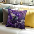 thumbnail image 3 of Creowell  Purple Peace Floral，Printed Throw Pillow Covers Square Decorative Pillow for Sofa, Chair, Daybed, Purple, 3 of 5