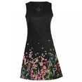 thumbnail image 3 of Jophufed Summer Spring Dresses for Women 2025 Cute Cold Shoulder Boho Tshirt Dresses A Line Shift Floral Printed Tunic Dress,Sleeveless Beach Short Mini Sundress, 3 of 5