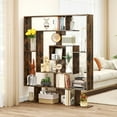 thumbnail image 4 of Costway 7-Tier Bookshelf Geometric Bookcase with 2 Anti-Tipping Kits Rustic Brown, 4 of 10