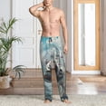 thumbnail image 2 of Wukai Panda In Futuristic City Mens PJ Pajama Pants|Sleepwear Plaid PJs with Pockets|Men's Lightweight Open-Hem Lounge Pants-XX-Large, 2 of 6
