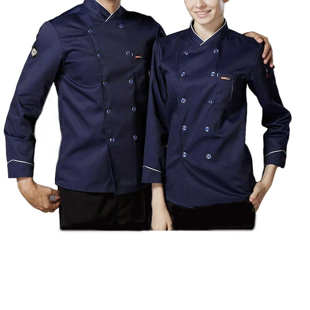 Toystoory Chaqueta de Chef Unisex-Adulto de manga larga telas mejoradas transpirable absorbente de sudor uniforme de cocina antiincrustante para Herramientas y accesorios para hornear Azul 3XL Toystoory HA012106-15
