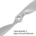 thumbnail image 4 of Uxcell 4Pcs RC Propellers 2 Vane Blades Props 5x5", 12x6" Grey with Adapter Rings, 4 of 7