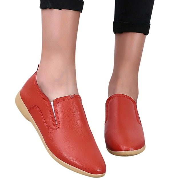 Bmisegm Mode Femmes Chaussures Respirantes à Lacets Ballerines Décontractées Chaussures Décontractées pour Femmes Rouge 38