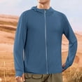 thumbnail image 2 of Xfvqtps Mens Cooling Sun Protection Jacket Full Zip Hoodie Quick Dry Long Sleeve with Thumb Hole Summer Shirts for Hiking Fishing Running Blue, 2 of 6