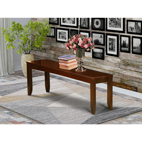 Neo-Classical Dining Bench - Espresso Finish Hardwood Bench - 52" Long Bench for Kitchen & Dining Room Seating