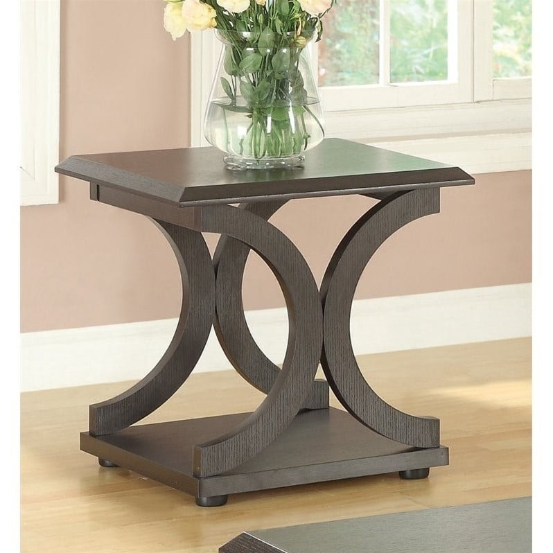 Coaster C Shaped End Table In Cappuccino Walmart Canada