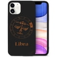 thumbnail image 1 of Case Yard Wooden Case for iPhone-12-Mini Soft TPU Silicone cover Slim Fit Shockproof Wood Protective Phone Cover for Girls Boys Men and Women Supports Wireless Charging Libra Sign Design, 1 of 7