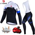thumbnail image 2 of Conjunto de maillot de ciclismo X-Tiger con tirantes acolchados de gel 5D y secado rápido para hombre, ropa de ciclismo de manga larga con protección solar, 2 of 5