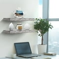 thumbnail image 4 of Sorbus 16.25" White Rustic Floating Shelves (Set of 2) – Wall Storage for Décor, Frames, Trophies, 4 of 4