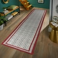thumbnail image 2 of Casavani Hallway Kitchen Runner Rug Cotton Handblock Printed Red Rug Home Decor Kilim 4x10 feet, 2 of 6