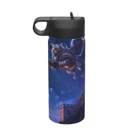 

Uemuo Starry Sky Wall Flying Tiger Print 18oz Sports Insulated Kettle Water Bottle Outdoor Sports Bottle Insulated Hydration Bottle with Handle & Flip Straw