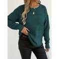 thumbnail image 2 of jinghuiyue Women Sweaters Crew Neck Long Sleeve Pullover Sweater Casual Business Ribbed Knitwear Fashion Tops XL, 2 of 6
