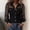 Black, variant on KLHDSF Denim Shirt Women Button Down Mesh Long Sleeve Jean Shirts Chambray Pearl Snap Shirt, Trendy Spliced Jean Tops, Chest Pockets, Daily Wear Black L