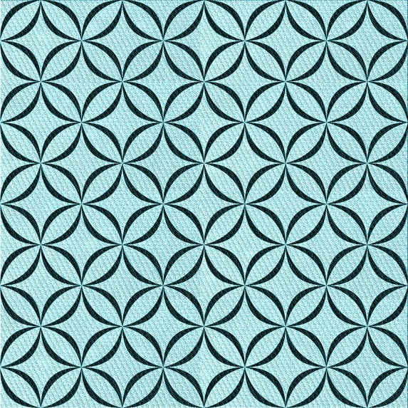 Ahgly Company Machine Washable Indoor Square Transitional Aquamarine Stone Green Area Rugs, 6' Square