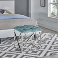 thumbnail image 5 of Modway Intersperse Tufted Velvet & Stainless Steel Ottoman in Silver/Sea Blue, 5 of 7