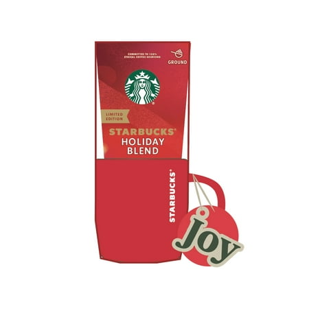 Starbucks Holiday Red Mug Gift Set with Holiday Blend Coffee