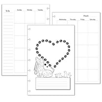 Undated Monthly Calendar Refills for 7 Disc Planners (Dog)