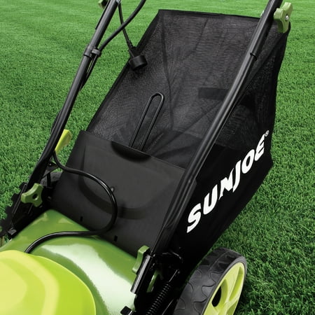 Sun Joe - 12.0Ah Plug-in 20-Inch Push Lawn Mower with Grass Collection Bag - Green