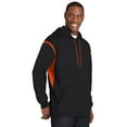 thumbnail image 4 of Sport-Tek Tall Tech Fleece Colorblock Hooded Sweatshirt-LT (Black/ Deep Orange), 4 of 6
