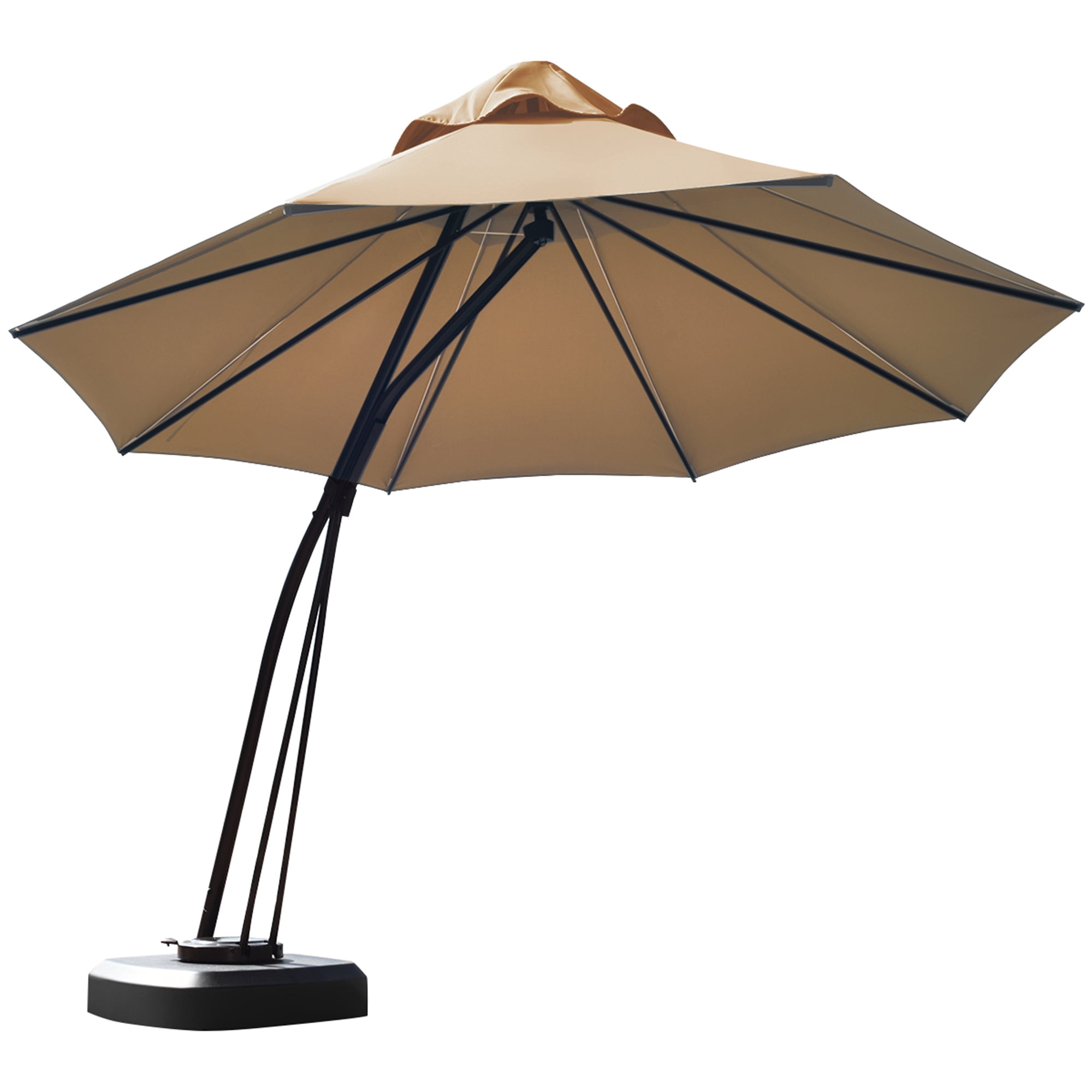11ft Cantilever Offset Hanging 360 Rotation Patio Umbrella With Umbrella Base Walmart Com Walmart Com